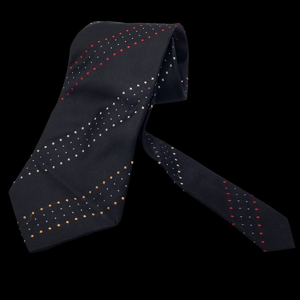 Vtg 90s Y2k Kenneth Cole Wide Silk Tie With Colorful Dotted Diagonal Pattern